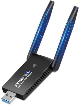 Clé WiFi 6 AX1800 pour PC, adaptateur Wi-Fi double bande 2,4 G + 5 G avec pilote intégré, compatible avec Windows 11/10, USB 3.0, MU-MIMO, OFDMA, cryptage WPA3