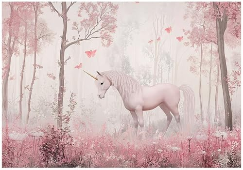 WallArena Vlies Fototapete, Einhorn, 200x140cm | Fototapeten - Tapeten - für Wohnzimmer Schlafzimmer - Vliestapete Wandtapete Tapete 3D Effekt- inkl. Kleister