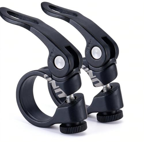 CYSKY 2Pcs Bike Seat Post Clamp 28.6mm 31.8mm 34.9mm Aluminium Alloy Bicycle Quick Release SeatPost Clamp (31.8mm 2pcs)