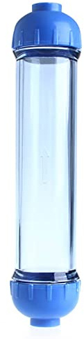 Haodream Klares Gehäuse Für RO Und Filtersysteme 2 Stück 1/4-Zoll Anschlüsse Für Harz Bio Kugeln Kokosnussschalen Silizium Phosphor Kristall Aquarium Heizung Lichtthermometer Pflanzen Luftpumpe Kies