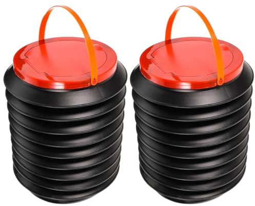 JECOMPRIS Lot de 2 Poubelles Extérieures Pliables en Plastique 4l pour Camping et Jardin, Design Compact et Rangement Pratique, pour Pique-niques