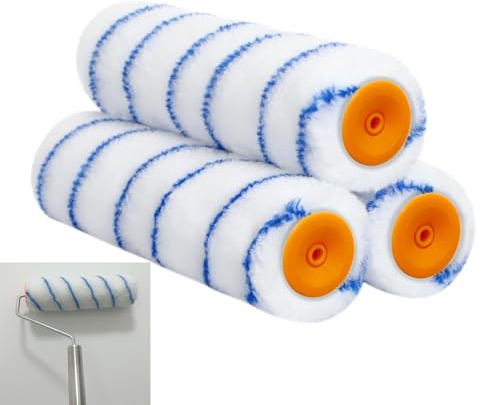 Paint Roller Covers, 9 Roller Covers for Paint Rollers, Naps for Paint Roller Brush, Roller Naps, House Painting Supplies,Roller Naps for Ceiling,Wall,Floor,Decks Painting(3PCS)