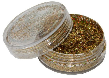Eulenspiegel 906880 - Glitter Gold-Juwel (mittel), holographisch, 6g, Karneval, Halloween, Mottoparty