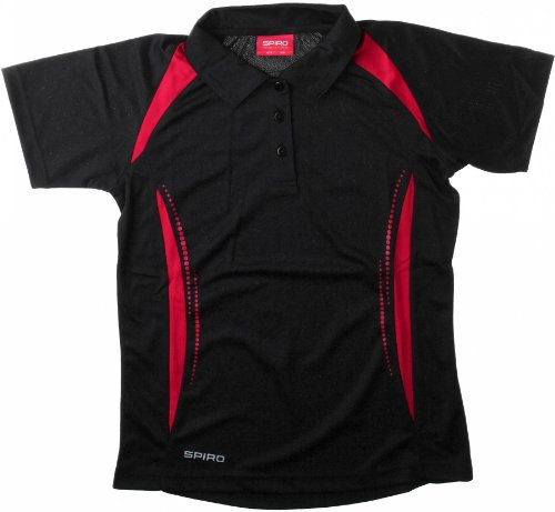 Spiro Women's Team Spirit Polo T-Shirt - Black/White, Large