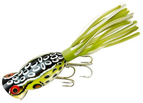 Arbogast Hula Popper, Cricket Frog/Chartreuse/White Skirt