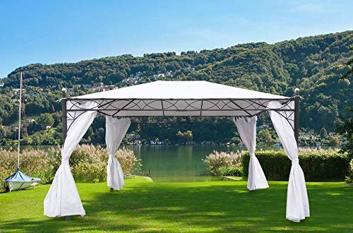 Three Trading 2009 Gazebo MT. 3X4 in Ferro con Copertura E Tende Laterali