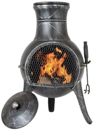La Hacienda Squat Four de terrasse - Brasero pour Les soirées détendues - Colonne de feu d'extérieur - Cheminée de Jardin en Acier de qualité supérieure - 38 x 38 x 68 cm