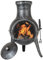 La Hacienda Squat Terrassenofen - Terrassenofen - Feuerstelle für entspannte Abende - Feuersäule Outdoor - Terrassenkamin - Gartenofen aus hochwertigem Stahl 38x38x68 cm