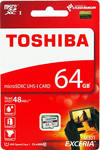 Toshiba 64Go EXCERIA M301 MicroSD Carte SDXC sans adaptateur