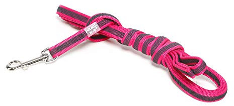 IDC Color & Gray gumierte Leine, 14 mm x 3 m mit Schlaufe, Pink-Grau