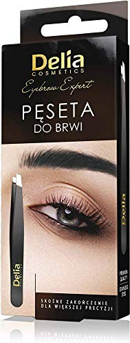 DELIA Eyebrow Expert Pęseta czarna z logo Delia