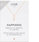 LUUK LIFESTYLE Necklace with feather pendant and HAPPINESS card, fashionable trend for women, boho | hippie style, lucky charm for travel, 925 sterling silver, elegant and sober look, rosé gold