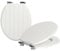 Harbour Housewares Soft Close Toilet Seats - White - Pack of 2 - Oval-Shaped Wooden Toilet Seat Antibacterial Loo Lid with Universal Chrome Hinges, Fixings & Fittings