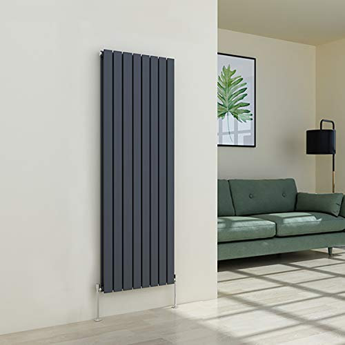 Warmehaus Vertical Designer Radiator Flat Panel Modern Heating Double Anthracite Radiator 1600 x 546mm