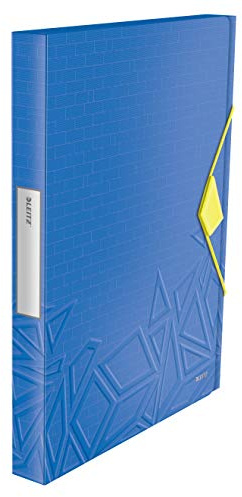 Leitz Urban Chic Ablagebox, Für bis zu 250 Blatt in A4 Format, Gummizugverschluss, Polypropylen, Blau, 39480032
