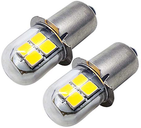 Ruiandsion 2 bombillas LED P13.5S amarillas 2835 8SMD chips 4.5V 6V LED actualización para faros delanteros, linternas, linterna