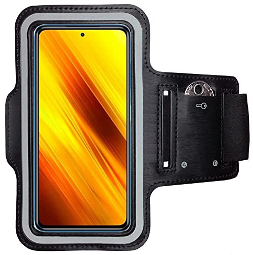 CoverKingz Brassard de Sport pour Xiaomi Poco X3 NFC - Brassard pour Smartphone, Accessoire de Sport avec Poche pour Les clés Poco X3 NFC - Accessoire Sport, Brassard téléphone Portable Noir