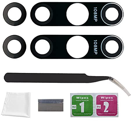 Eonpam 2er-Pack Kamera Glas für Xiaomi Mi 10 Original Rückseite Kamera Linse Glas Ersatz HD Kameraschutz Camera Glass + Reparatur Set