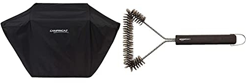 Campingaz Bbq Accy Cover Copertura Barbecue, Resistente Ad Acqua E Intemperie, Cordoncino Per Fissaggio 3 Series & Amazon Basics - Spazzola A 3 Lati Per Barbecue, 30.5 Cm
