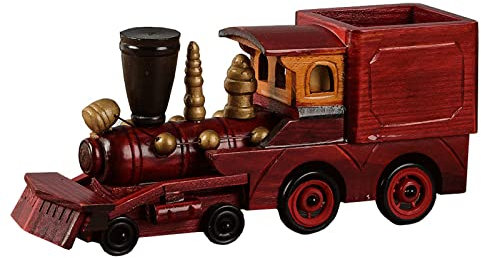 YUNHOME Ornamente Dekoration Modell Skulptur Deko Mechanisches Europäische Retro-Holzzug-Dekorationsideen Zu Hause Desktop-Zugmodell-Dekoration Dekoration Holzhandwerk