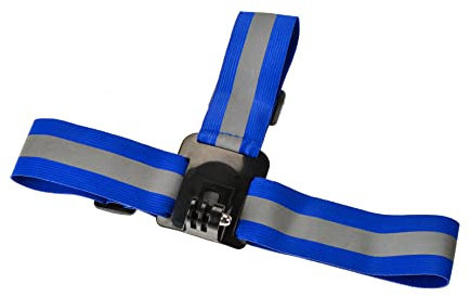 TECHALOGIC Reflective Head/Helmet strap compatible with GoPro Cameras(Blue Reflective)