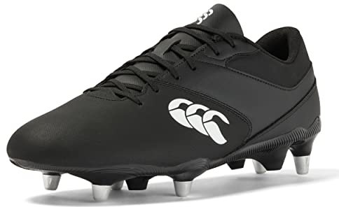 Canterbury Unisex Phoenix Raze Soft Ground Rugby-Stiefel, schwarz/weiß, 43 EU