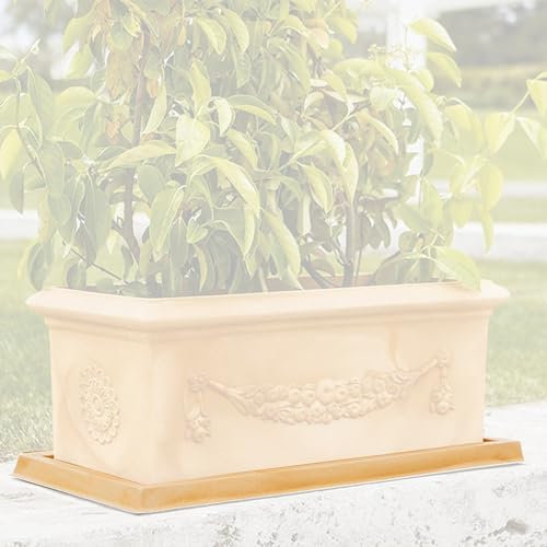 Decor Space Sottovaso per Fioriera rettangolare in resina per piante e fiori Made in Italy da esterno (97 x 42 per vaso da 100 cm, Impruneta)