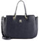 Tommy Hilfiger Damen Tasche TH Emblem Satchel mit Reißverschluss, Blau (Space Blue), Einheitsgröße
