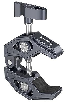 SMALLRIG Super Clamp con 1/4-20, un Foro di Posizionamento da 1/4-20, 3/8-16 Fori Filettati, Carico Utile 7,7 Libbre/3,5 kg, per la Maggior Parte Degli Accessori Fotografici - 3755B