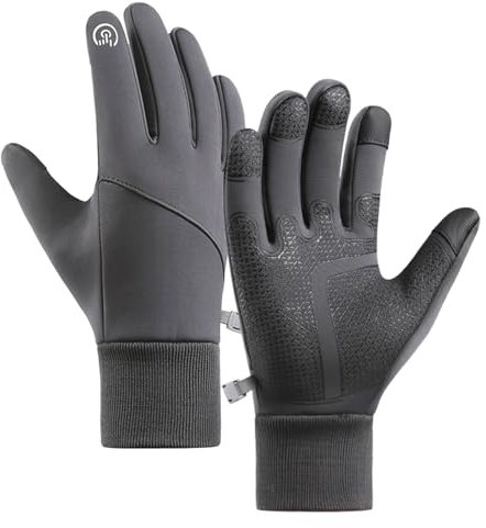 PolyMath Touchscreen Handschuhe Radsporthandschuhe Herren Damen Fahrradhandschuhe Winterhandschuhe rutschfest Winddicht für Radfahren Laufen Fahren Joggen Skifahren Schwarz