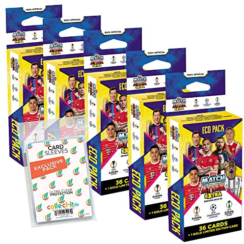 collect-it.de MY HOME OF CARDS + TOYS Exklusive Aufbewahrungshüllen im Bundle mit Champions League EXTRA 2022/23 - Trading Cards - 5 Blister