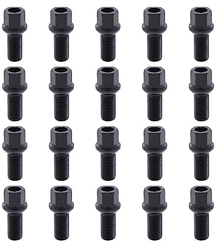 HouYeen Boulons de roue noirs M14 x 1,5 pour Au-di A3 8P A4 B6 B7 A6 C6 A8 D2 Fabia Superb Mk2 Yeti 5L