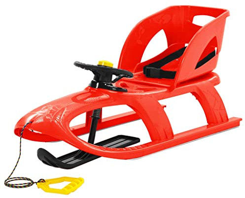 Home Möbel Schlitten mit Sitz und Rad rot 102,5x40x23 cm Größe Polypropylen