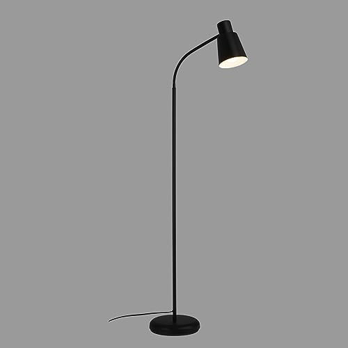 BRILONER - Stehlampe, Stehleuchte, Deko im Wohnzimmer, Leselampe, Schwenkbare Lampe, Wohnzimmerlampe, Fußtaster, Indirekte Beleuchtung, Schlafzimmerlampe, Bürolampe, 128x21x43 cm, Schwarz