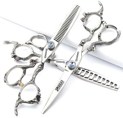 Barber Professional 6/7/7.5/8/9-inch high-end JP440c Barber Scissors Set Hair Scissors Set (6-inch-3pc-B)