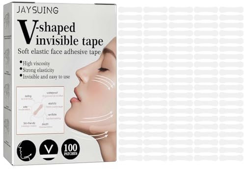100 Stück Face Tape, Face Lifting Tape, Face Tape Lifting Gesicht Unsichtbare Dünne Gesicht Aufklebe, Myofasziales Gesichtsstraffungsband für Stirnfalten Lächelnfalten