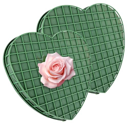 JMIATRY 2 Stück Steckschaum 30cm, Steckschaum für Blumen, Steckschaum Herz Blumensteckschaum für Hochzeit, Ostern und Geburtstag
