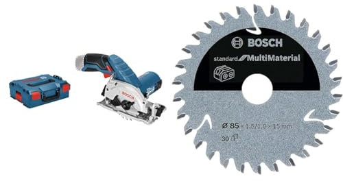Bosch Professional 12V System GKS 12V-26 Cordless Circular Saw (Blade Diameter: 85 mm, excluding Batteries & Charger) + Standard Blade for Multi Material (85 x 15 x 1.5 mm, 30 Teeth, Accessories)