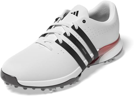 adidas Men's Tour360 24 Golf Shoe, Footwear White/Core Black/Lucid Red, 12.5