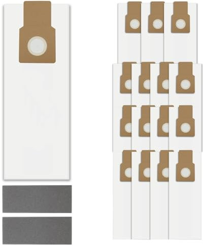 16 PCS Type U/L/O Vacuum Bags for Kenmore 5068 50688 50690 50105 Upright Vacuum Bags for Miele Type Z, S170-S180, S183, S184 for Panasonic Type U-2 with 2 Foam Filter for Kenmore Upright Vacuum Bags O