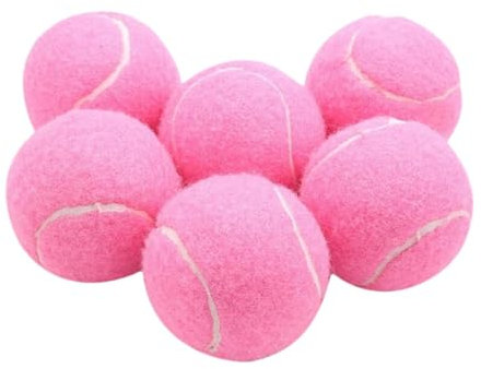 kowaku 6 Stück Tennisbälle, Freizeittennisbälle, Kindertennisbälle mit einem Durchmesser von 6,4 cm, Tennisball Hund, Sporttraining Tennis für Tennisunterricht, Ballmaschinen, Hundespaziergänge, Rosa