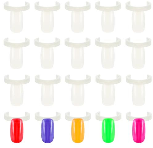 250 Pack Nail Display Rings Nail Sample Display Tips Nail Color Display Nail Polish Display Tips Nail Art Practice Tips, Yellow