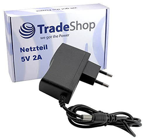 Trade-Shop Netzteil Ladegerät Ladekabel 5V/2A 5,5x2,1mm kompatibel mit Yealink SIP-T41 SIP-T41S SIP-T41p SIP-T42 SIP-T42S SIP-T42g SIP-T46S SIP-T48S