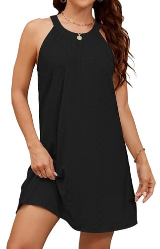 StylSense Strandkleid Damen Sommerkleid Leicht Bikini Cover Up Strandponcho Bademode Kleider Casual Trägerkleid