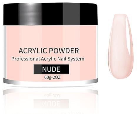 Virellay Dipping Powder Nails, 60g Acryl Pulver Nails Nude Acrylic Powder, Acryl Nägel Langanhaltendes, Acrylpulver für Nägel für Salon DIY & Hause Nagelpuder (Nackt, 60 g)