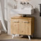 Planetmöbel Meuble sous lavabo 60 cm, Armoire Bas de lavabo, Meuble de Salle de Bain pour WC & Salle de Bain invités, chêne Artizan