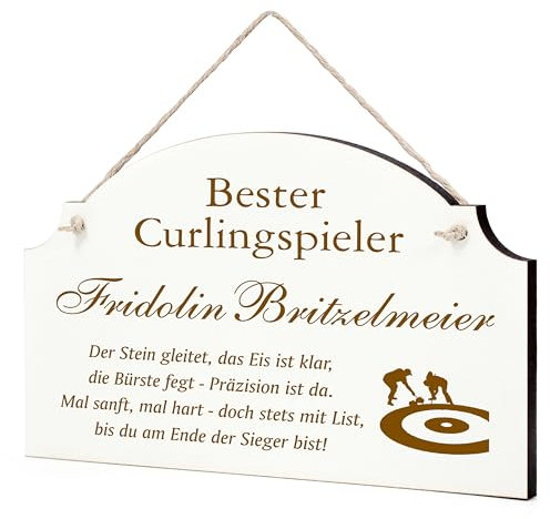 Dekolando Lustiges Curling Schild - Geschenk für Curlingfans, Curler oder Trainer - Geschenke Curlingfan Curlingtrainer