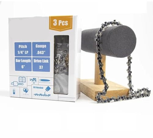 QPSJXN 3 Pezzo 4 6 8 10 Catena di motoseghe da 12 Pollici 1/4 Pitch.043 Strumenti per Giardini elettrici a scartamento(6 inch 37DL)