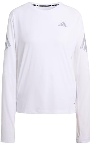 adidas Damen Adi365 Running Climacool Iconic Long Sleeve Shirt, White, XXL
