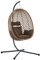 vidaXL Hängender Eierstuhl Mit Stand Rattan Und Kissen Kaffee Outdoor Schaukel Für Entspannung Korb Verandawippen Lounge Patio Garten Einzel Texturiert Braun